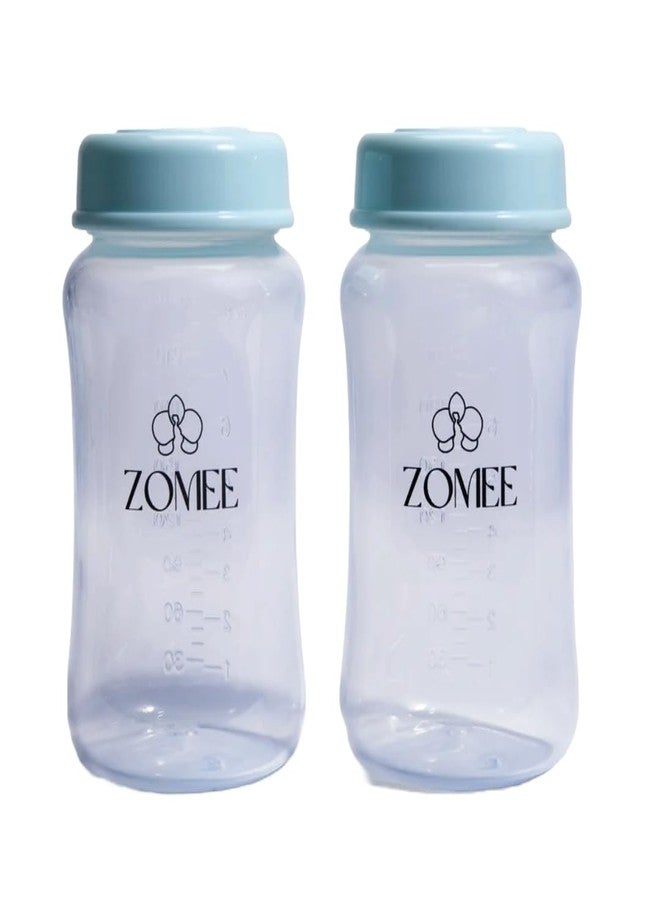 Zomee Breast Milk Storage Bottles – 8oz/235ml BPA-Free Bottles with Secure Locking Lids, Durable Breastfeeding Milk Containers Compatible with Zomee Z2 Breast Pump